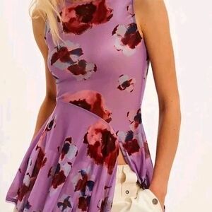 NWT Free People Lilac sheer flowy floral tank